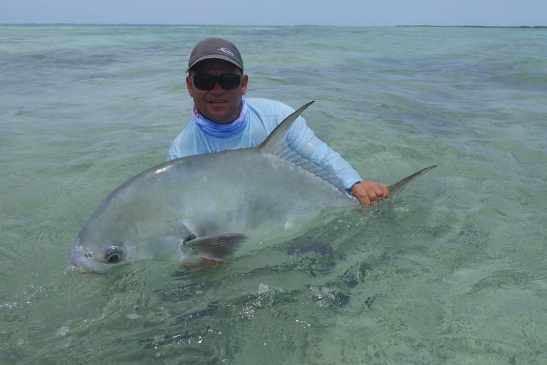 Fisher with Palometa